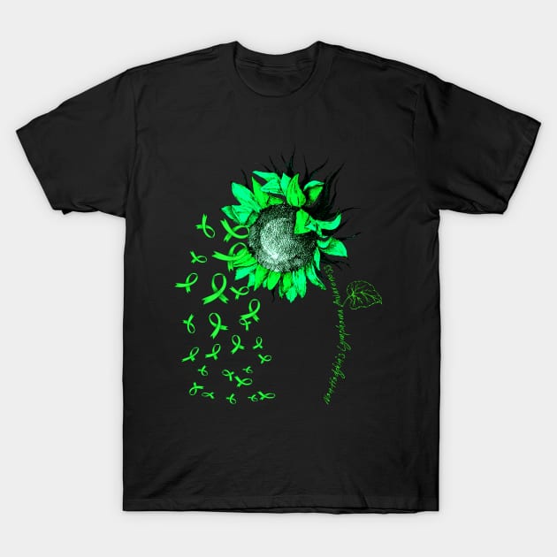 NON-HODGKIN'S LYMPHOMA AWARENESS Sunflower Green Ribbon T-Shirt by vamstudio